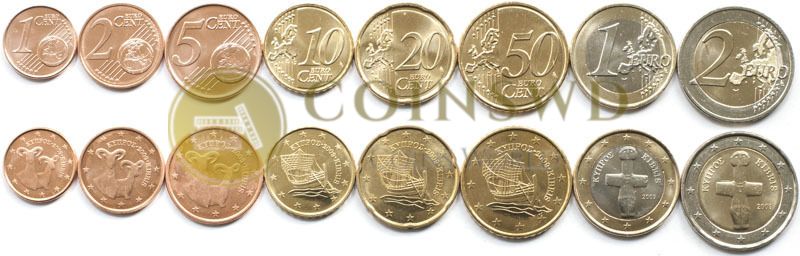 2024 Cyprus Euro Coin Set – Series 8, 8 Coins (1 Cent To 2 Euros, Face Value €3.88)
