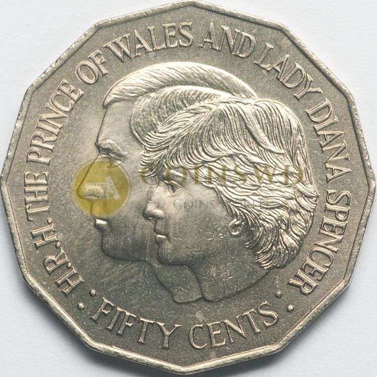 Australia 50 cents 1981 Wedding of Charles and Diana (# 7197-1 )