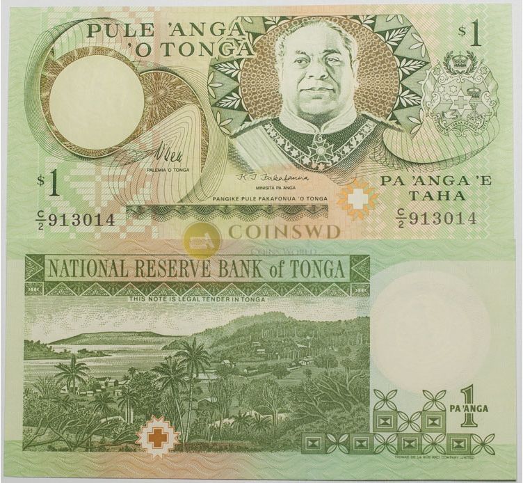 Tonga banknote 1 paanga 1995 UNC (# 6627-1 )